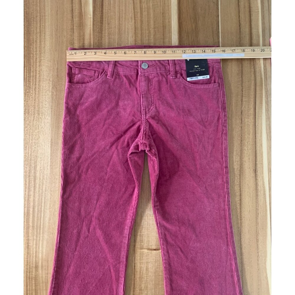 Art Class Junior Pink Corduroy Flare Pants Low Rise Retro Stretch Denim Size 16 - Picture 5 of 11